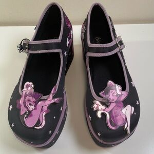 Chocolaticas Lady Meow Womens Black Purple Platform Mary Janes Whimsigoth Size 6